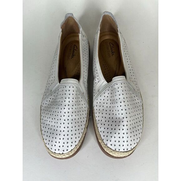 Clarks Collection Shoes Slip Ons Women Size 8W White Synthetic - Picture 4 of 12